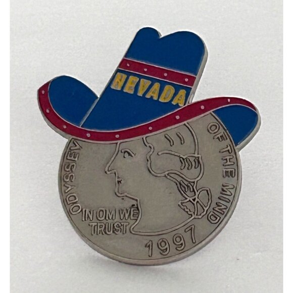 Vintage Odyssey of the Mind Nevada Coin Quarter OM 1997 Cowboy Hat - Picture 1 of 3